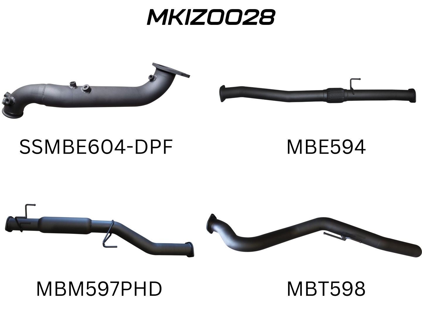 Isuzu D-Max Jan 2017 - 2020 3.0L TURBO BACK WITHOUT CAT & WITH HOTDOG (MKIZ0028)