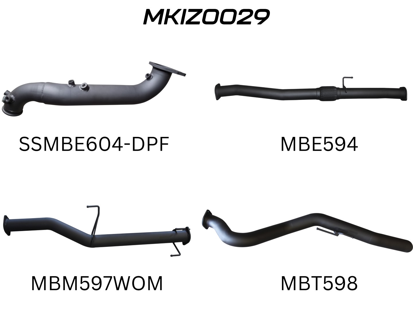 Isuzu D-Max Jan 2017 - 2020 3.0L TURBO BACK WITHOUT CAT & WITHOUT MUFFLER (MKIZ0029)