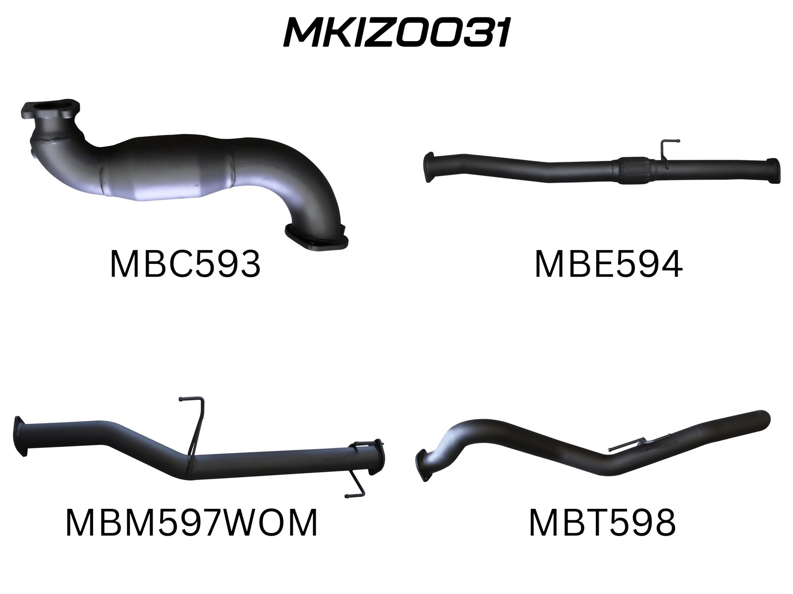 Isuzu D-Max June 2012 - Jan 2017 3.0L With Cat & Without Muffler (MKIZ0031)