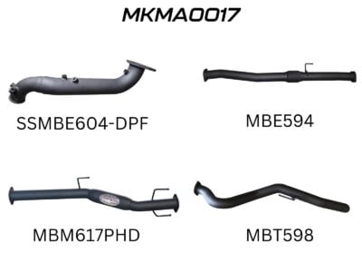 Mazda BT50 2020 ON 3.0L TURBO BACK WITHOUT CAT & WITH HOTDOG (MKMA0017)