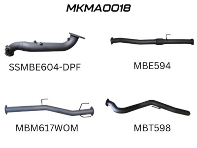 Mazda BT50 2020 ON 3.0L TURBO BACK WITHOUT CAT & WITHOUT MUFFLER (MKMA0018)
