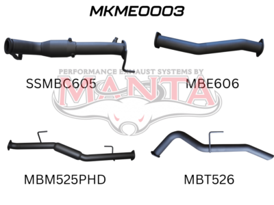 Mercedes X-Class 2.3L 3in Turbo Back Exhaust System With Cat & Hotdog (MKME0003)