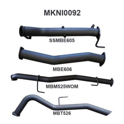 Nissan NP300 Navara 3in Turbo Back Exhaust System Without Cat, WOM (MKNI0092)