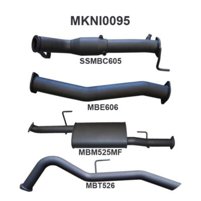 Nissan NP300 Navara 3in Turbo Back Exhaust System With Cat, Muffler (MKNI0095)