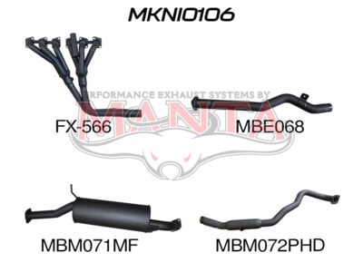 Nissan Patrol GU 4.5L Full System - No Cat - with Centre Muffler & Rear Hotdog