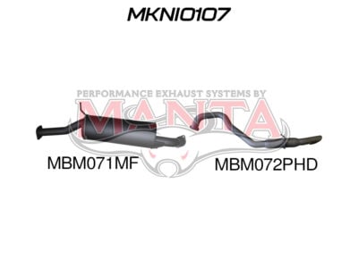 Nissan Patrol GU 4.5L 2.5in Cat Back System Centre Muffler & Rear Hotdog