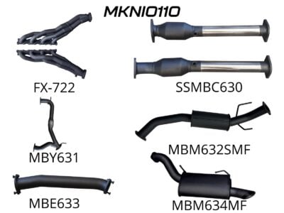 Nissan Patrol Y62 V8 5.6L Wagon 3in Full System-Extractors, Hi Flow Cats, Medium, Sml Centre Muffler (MKNI0110)