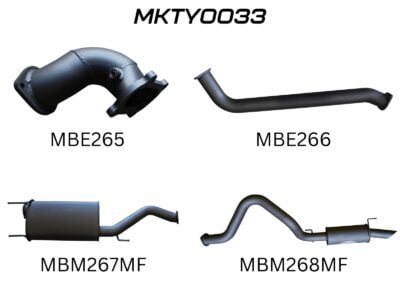 Toyota Landcruiser HDJ100 4.2L TD Wagon, 3in Turbo Back With Centre Muffler & Rear Muffler (MKTY0033)