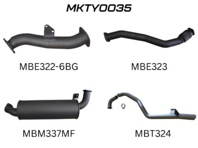 Toyota Landcruiser HZJ105 6 Bolt Garrett 3in Turbo Back with Muffler (MKTY0035)
