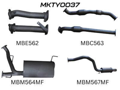 Toyota Landcruiser VDJ200 2.5in With Cat Muffler C&R, Dump Tip