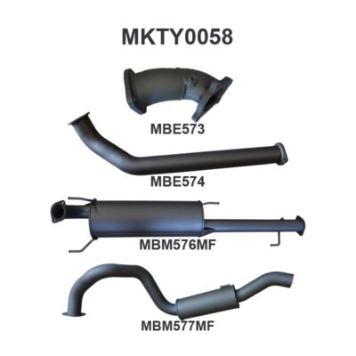 Prado KZJ120R 3.0L 1KZ Engine, 3in Turbo Back, Centre & Rear Muffler Without Cat (MKTY0058)