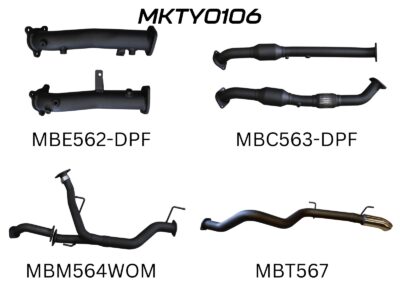 Toyota Landcruiser VDJ200 DPF 2.5in NO Cat Pipe only Dump Tip