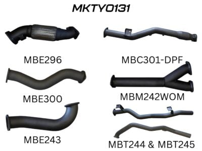 Toyota Landcruiser VDJ79 V8 Ute Dual 3in With Cat & WOM DPF (MKTY0131)