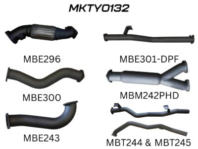 Toyota Landcruiser VDJ79 V8 Ute Dual 3in NO Cat, With Hotdog DPF (MKTY0132)