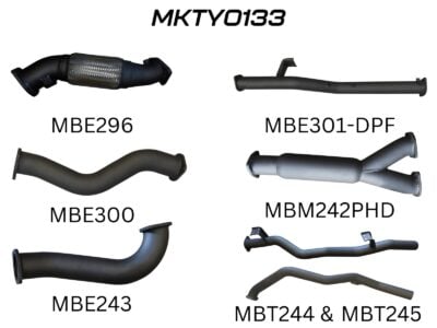 Toyota Landcruiser VDJ79 V8 Ute Dual 3in NO Cat, WOM DPF (MKTY0133)