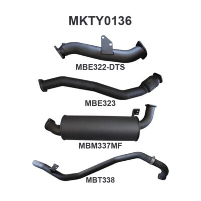Toyota Landcruiser HZJ80 3IN TURBO BACK WITH MUFFLER TO SUIT DTS TURBO KIT (MKTY0136)