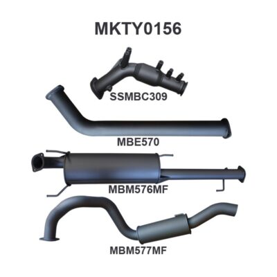 Prado GDJ150 2.8L TD Engine 3in Turbo Back With Centre & Rear Muffler With Cat (MKTY0156)