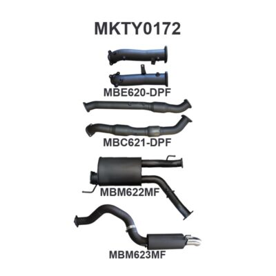 Toyota Landcruiser VDJ200 DPF 3in Dual With Cats & Centre Muffler-4in Rear Muffler (MKTY0172)