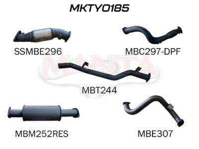 Toyota Landcruiser VDJ78 V8 Troopy 3in Turbo Back With Cat & Muffler, DPF model (MKTY0185)