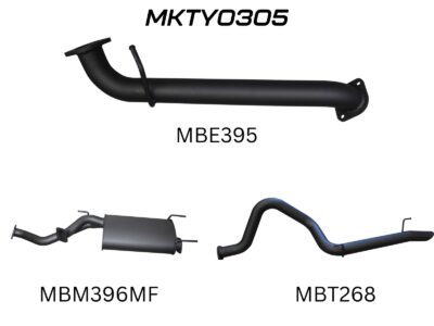 Toyota UZJ100 LANDCRUISER 4.7L V8 3in CAT-BACK EXHAUST WITH CENTRE MUFFLER & REAR TAILPIPE (MKTY0305)