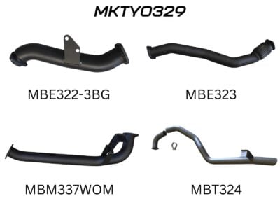 Toyota Landcruiser HZJ105 3 Bolt Garrett 3in Turbo Back without Muffler (MKTY0329)