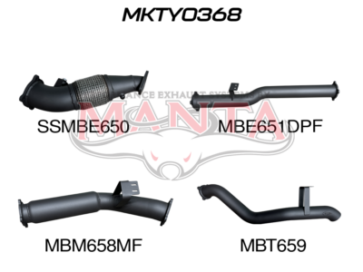 Toyota Landcruiser VDJ76 4.5L V8 (DPF) Wagon 4in Turbo Back without Cat & with Muffler (MKTY0368)
