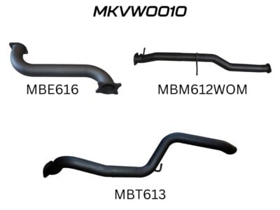 Volkswagen V6 Amarok 3in DPF BACK Extended Tailpipe (MKVW0010)