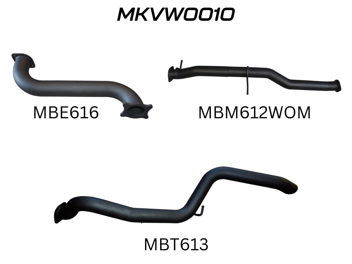 Volkswagen V6 Amarok 3in DPF BACK Extended Tailpipe (MKVW0010)