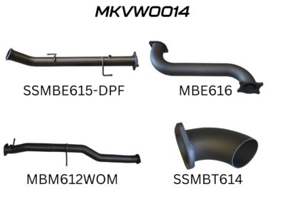Volkswagen V6 Amarok 3in DUMP PIPE BACK Without Muffler Dump At Diff (MKVW0014)