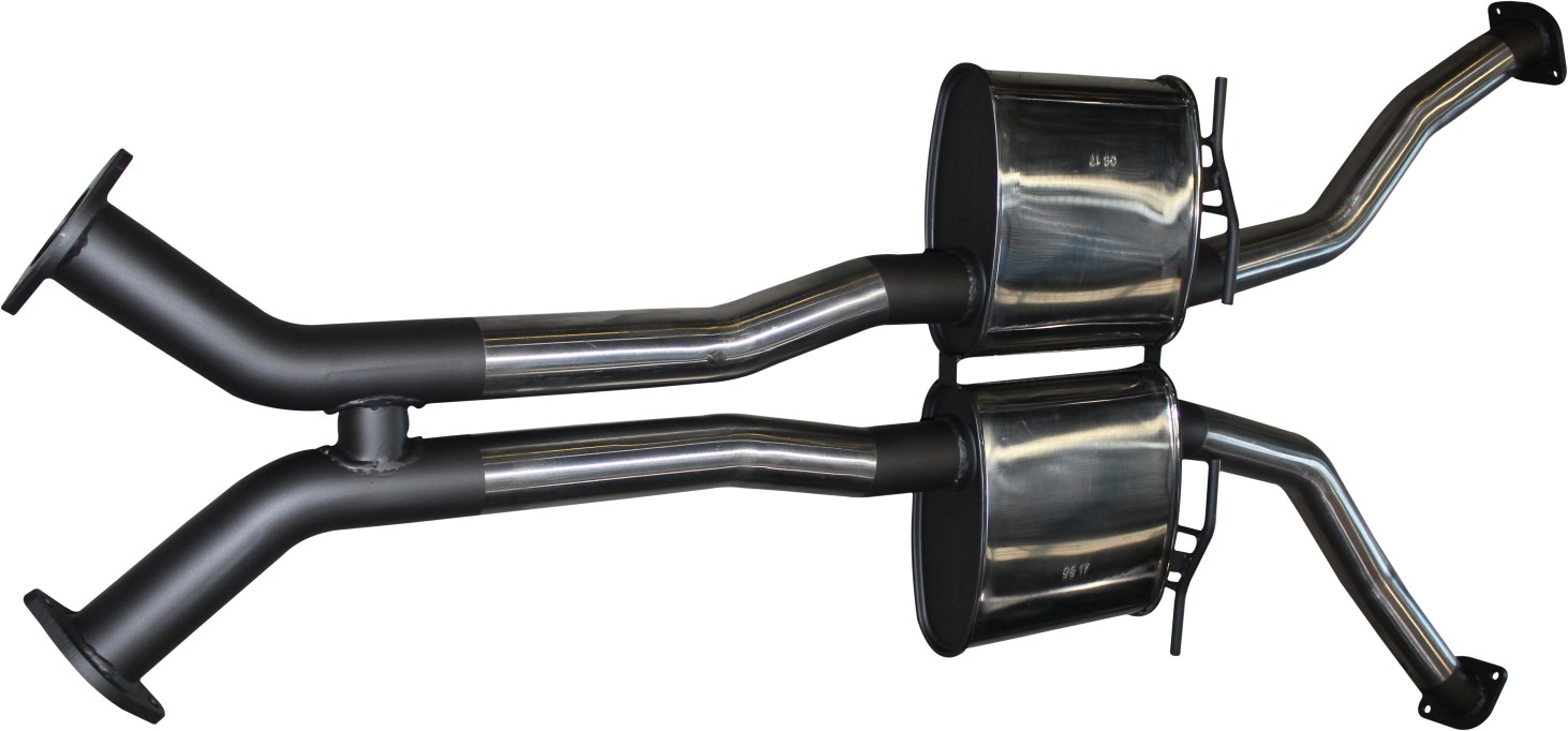 Holden VZ Monaro - Gto 2 1/2in Dual Centre Mufflers With Y Front to Suit Extractors