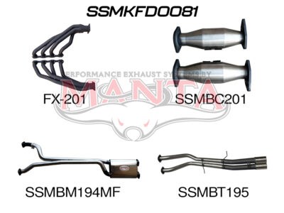 Ford Falcon AU V8 Ute 2.5in Dual With Extractors Muffler/Tailpipe (SSMKFD0081)
