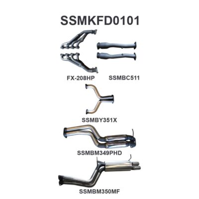 Ford BA BF V8 4V Sedan 2.5in Dual With Extractors Hotdog/Muffler (SSMKFD0101)