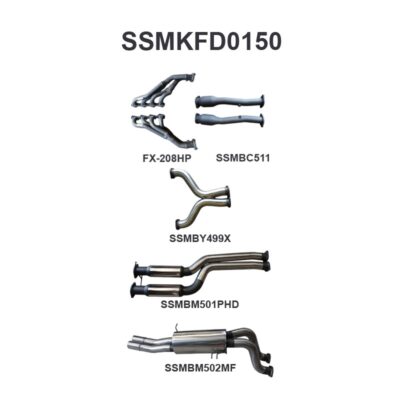 Ford BA BF V8 4V Ute 3in Dual With Extractors Hotdog/Muffler