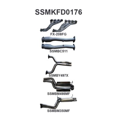 Ford FG V8 Sedan 2.5in Dual With Extractors Muffler/Muffler (SSMKFD0176)