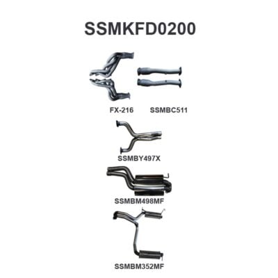 Ford FG GT 5.0 V8 Sedan 2.5in L & R With Extractors Muffler/Muffler (SSMKFD0200)
