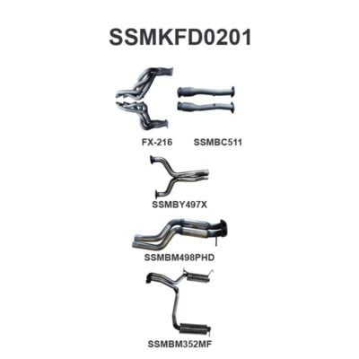 Ford FG GT 5.0L V8 SDN 2.5in L & R With Extractors Hotdog/Muffler (SSMKFD0201)