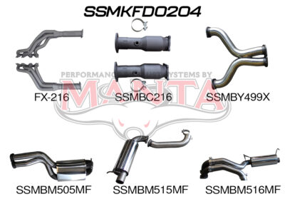 Ford FG GT 5.0L V8 Sedan 3in L & R With Extractors Muffler/Muffler