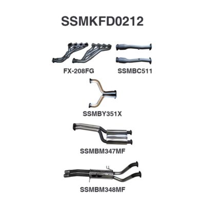 Ford FG 5.4L V8 Ute 2.5in Dual With Extractors Muffler/Muffler (SSMKFD0212)