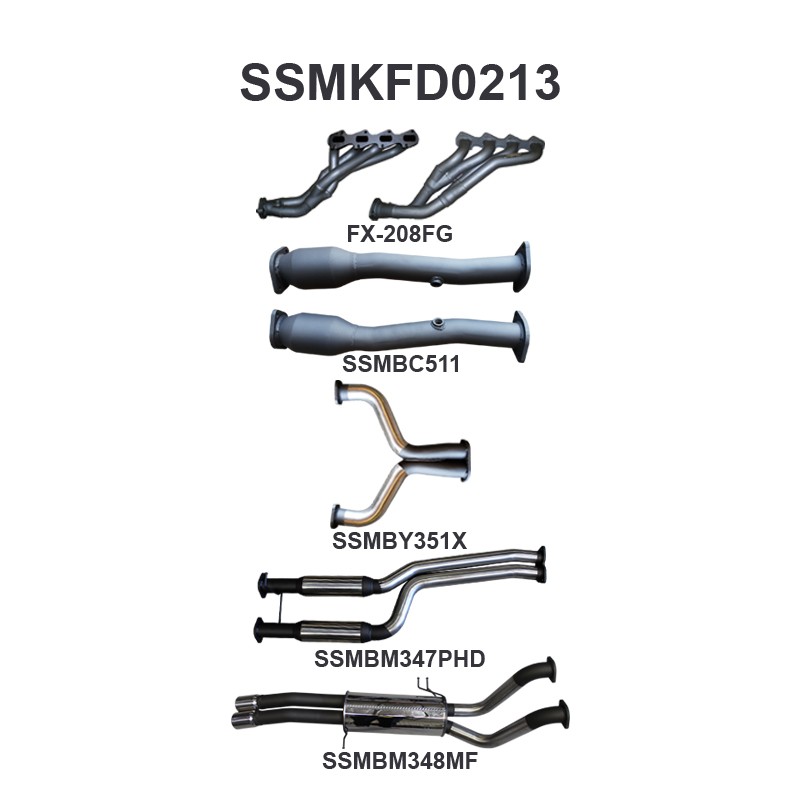 Ford FG 5.4L V8 Ute 2.5in Dual With Extractors Hotdog/Muffler (SSMKFD0213)
