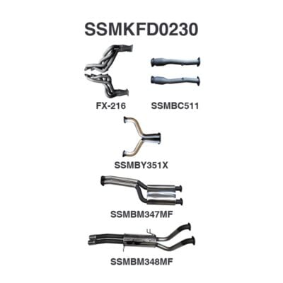 Ford FG 5.0L V8 Ute 2.5in Dual With Extractors Muffler/Muffler (SSMKFD0230)