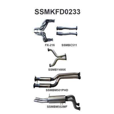 Ford FG 5.0L V8 Ute 3in Dual With Extractors Hotdog/Muffler