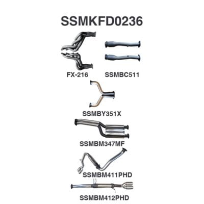 Ford FG 5.0L V8 Ute 2.5in L & R With Extractors Muffler/Hotdog (SSMKFD0236)