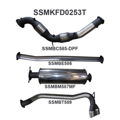 Ford PX2 & PX3 Ranger 3in Turbo Back With Cat & Muffler, Twin Tip Side Exit (SSMKFD0253T)