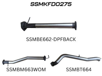 Ford Next Gen T6.2 Ranger V6 3in DPF Back Without Mufflers (SSMKFD0275)