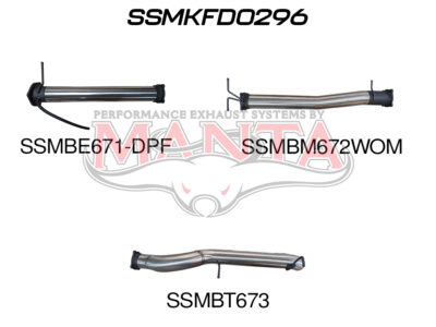Ford Next Gen T6.2 Ranger V6 4in DPF Back Without Centre Muffler (SSMKFD0296)