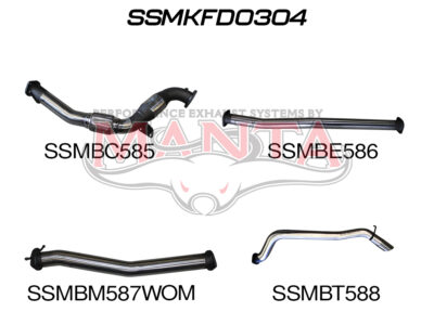 Ford Ranger (Pre-DPF) PX, PX2, 3.2L, 3in Turbo Back With Cat, Without Muffler (SSMKFD0304)