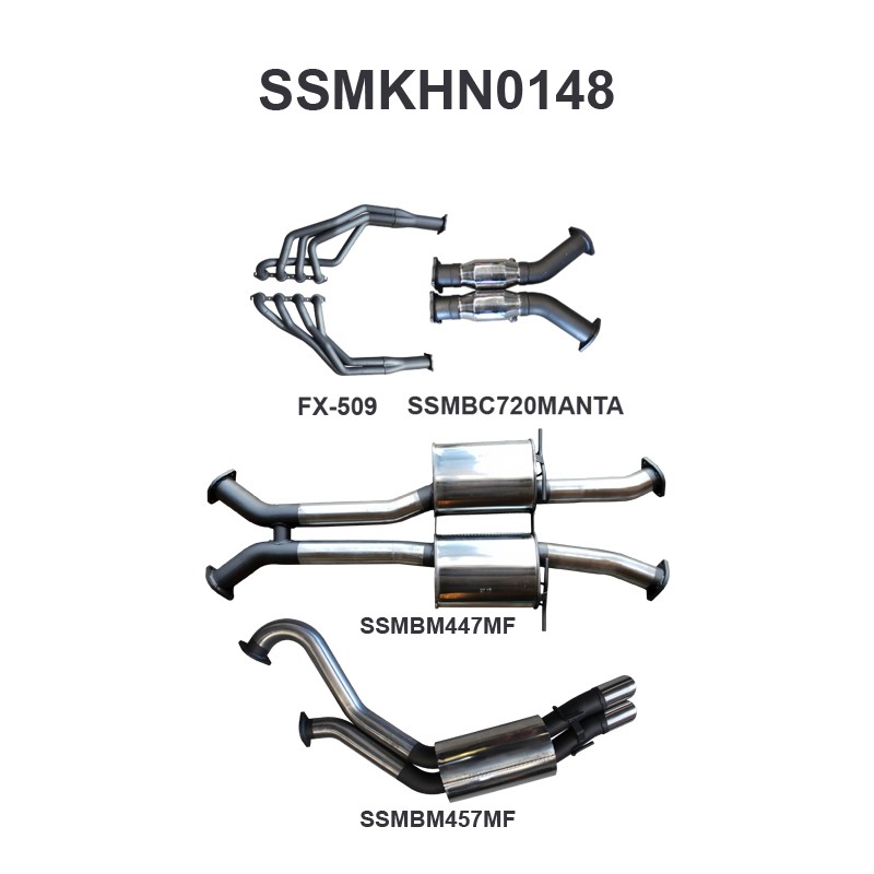 ssmkhn0148-01-mpiclean Holden VX VY Monaro 3in Dual With 1 7/8 in Extractors Muffler/Muffler (SSMKHN0148)