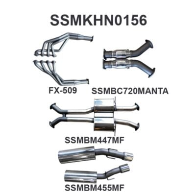 Holden VZ Monaro 3in Dual, 1 7/8in 4-1 Extractors,Muffler Centre, Muffler Rear With 4in Round Tips