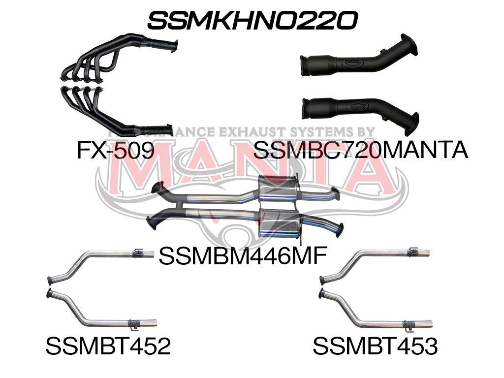 ssmkhn0220_01 HSV VY VZ Maloo 3in Dual With 1 7/8in Extractors Centre Mufflers, Rear Tail Pipes With Tips (SSMKHN0220)