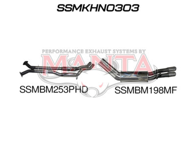 Holden WK WL S/MAN V8 2.5in Dual Catback Hotdog/Muffler (SSMKHN0303)